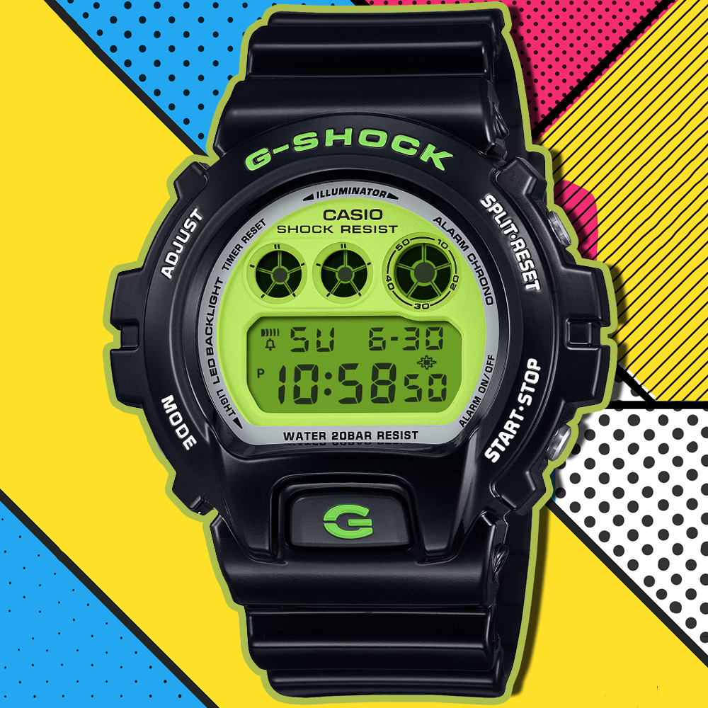 CASIO卡西歐 G-SHOCK 復刻Crazy Colors系列 電子腕錶 DW-6900RCS-1