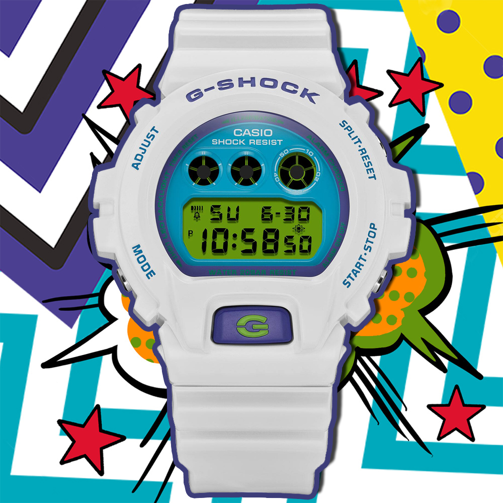 CASIO卡西歐 G-SHOCK 復刻Crazy Colors系列 電子腕錶 DW-6900RCS-7