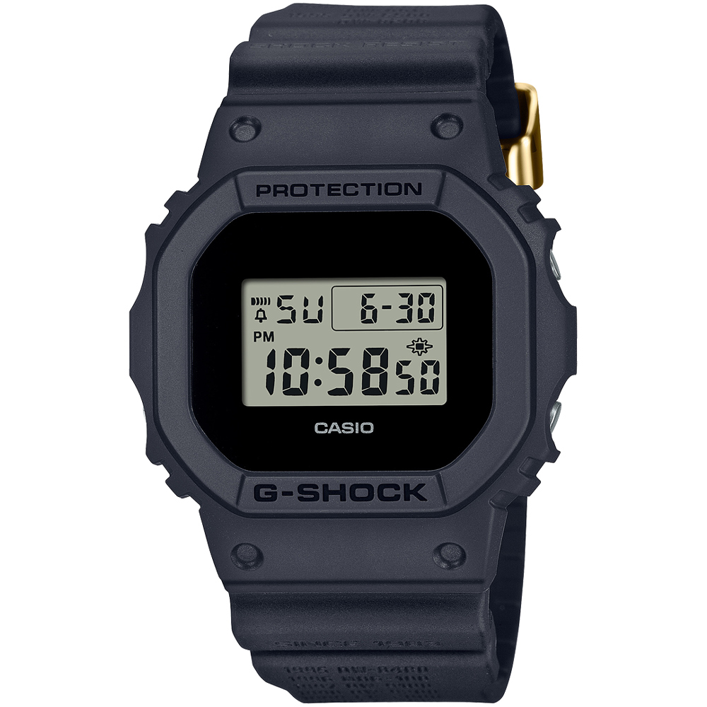 【CASIO 卡西歐】G-SHOCK 周年紀念款 方形潮流經典數位電子腕錶/黑(DWE-5657RE-1)