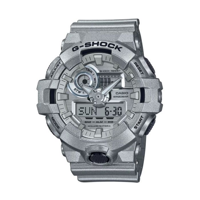 【CASIO G-SHOCK】Forgotten Future金屬色系運動雙顯腕錶-銀白色/GA-700FF-8A