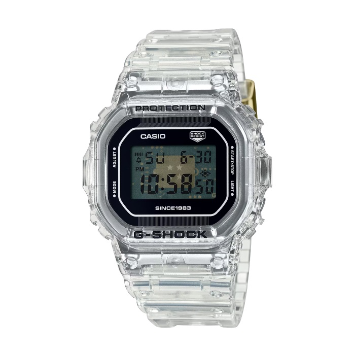 【CASIO G-SHOCK】40周年Clear Remix系列方形休閒腕錶-透明款/DW-5040RX-7