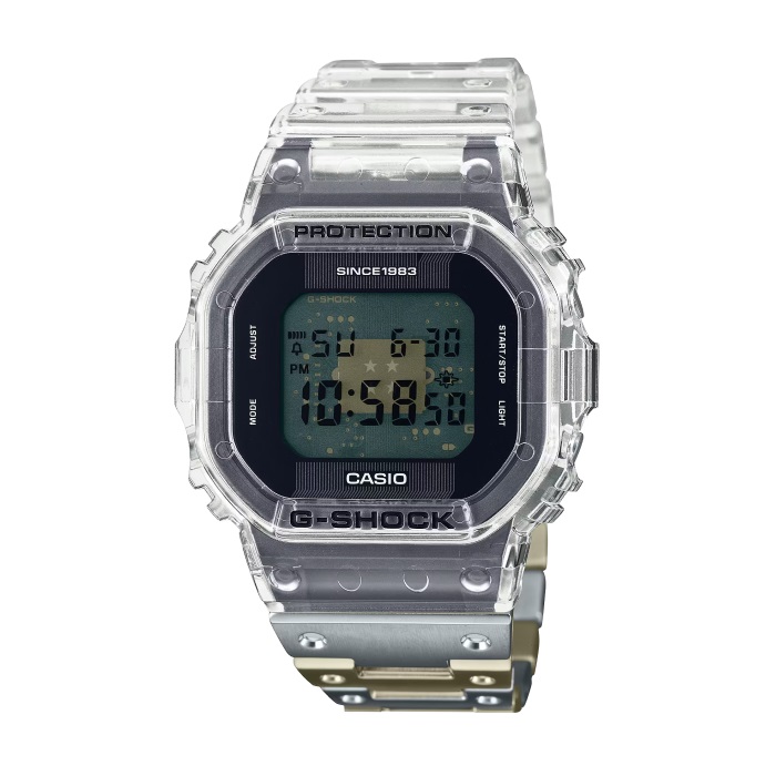 【CASIO G-SHOCK】40周年Clear Remix系列方形休閒腕錶-透明款/DWE-5640RX-7