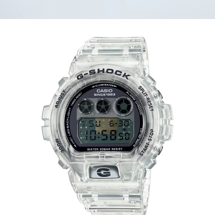 【CASIO G-SHOCK】40周年Clear Remix系列休閒腕錶-透明款/DW-6940RX-7