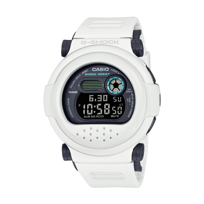 【CASIO G-SHOCK】未來科技感可拆換藍牙雙顯休閒運動腕錶-經典白/G-B001SF-7