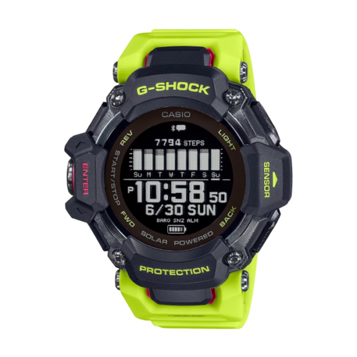 CASIO G-SHOCK】G-SQUAD系列進階運動腕錶-螢光綠/GBD-H2000-1A9