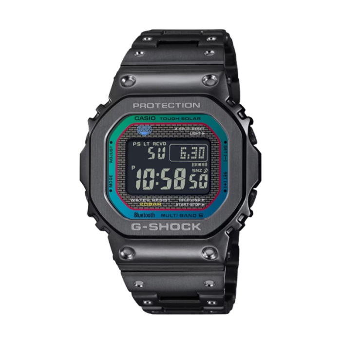 【CASIO G-SHOCK】全金屬漸層色感方形電子腕錶-鋼鐵黑/GMW-B5000BPC-1
