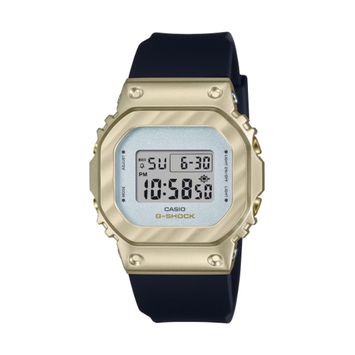 【CASIO G-SHOCK】光影波紋復古金屬感方形時尚腕錶-柔雅金/GM-S5600BC-1