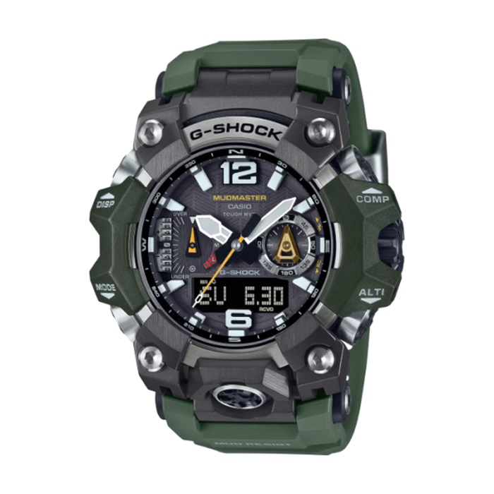 【CASIO G-SHOCK】MUDMASTER旗艦款雙顯運動腕錶-墨綠色/GWG-B1000-3A