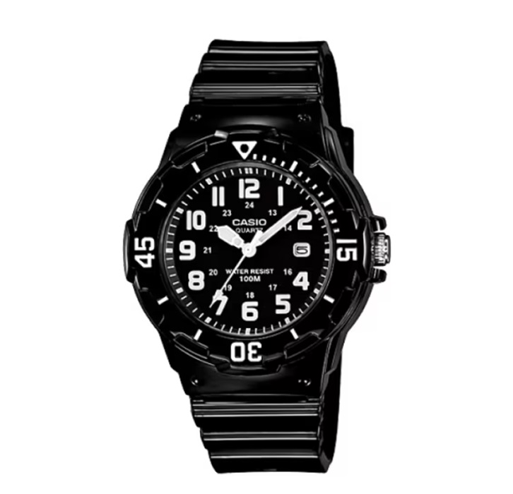 【CASIO 卡西歐】簡約運動指針腕錶-經典黑/LRW-200H-1BV