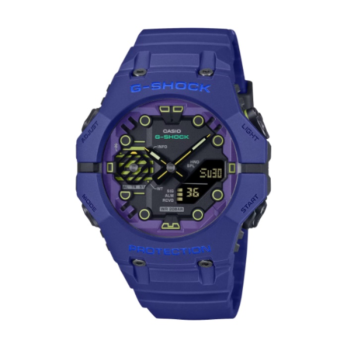 【CASIO G-SHOCK】科幻未來系列藍芽雙顯腕錶-神秘藍/GA-B001CBR-2A