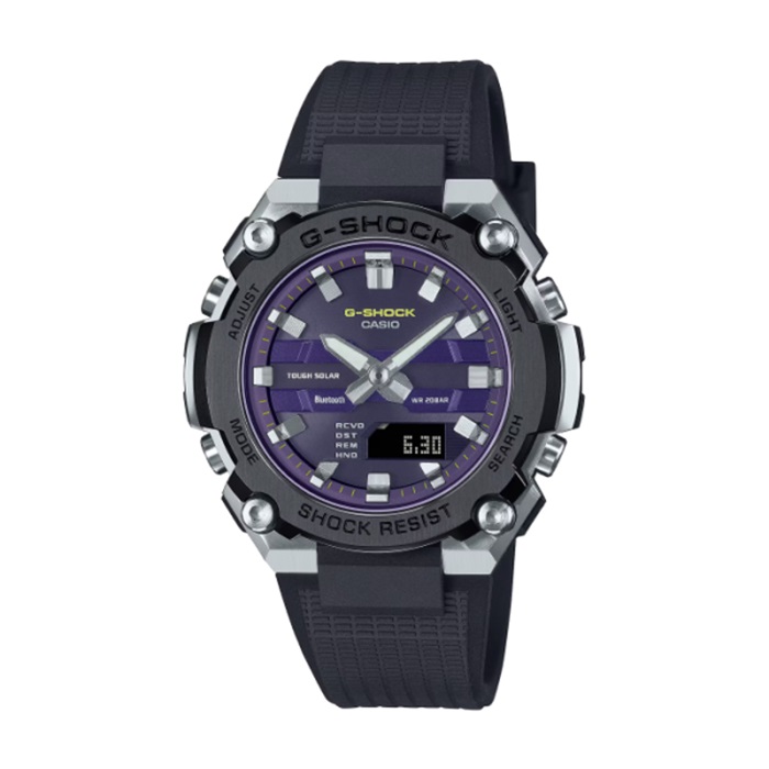 【CASIO G-SHOCK】G-STEEL系列超纖薄雙顯腕錶-神秘紫/GST-B600A-1A6