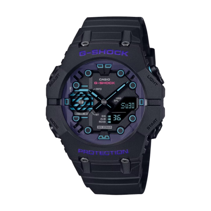 【CASIO G-SHOCK】科幻未來系列藍芽雙顯腕錶-神秘黑/GA-B001CBR-1A/台灣總代理公司貨享一年保固