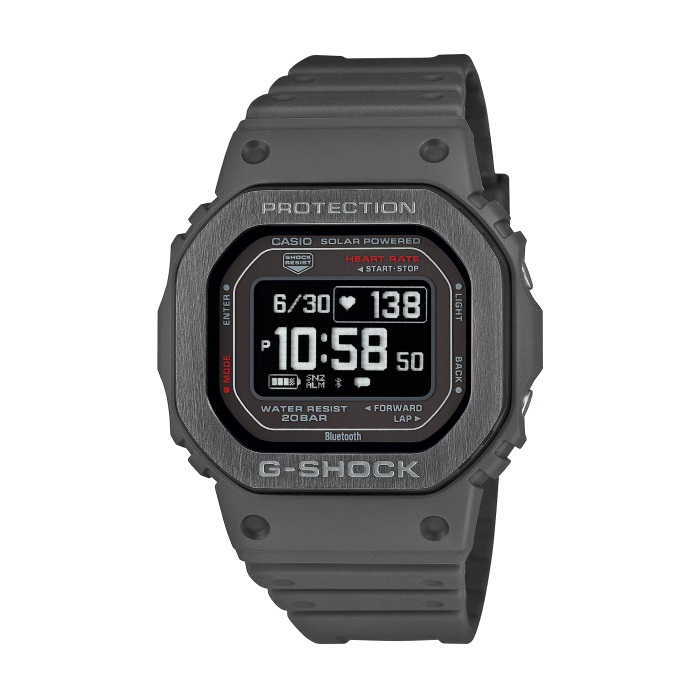 【CASIO G-SHOCK】G-SQUAD系列方形多功能腕錶-純黑款/DW-H5600MB-8