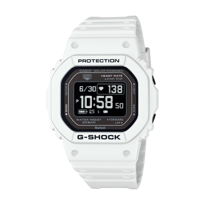 【CASIO G-SHOCK】G-SQUAD系列方形多功能腕錶-純白款/DW-H5600-7