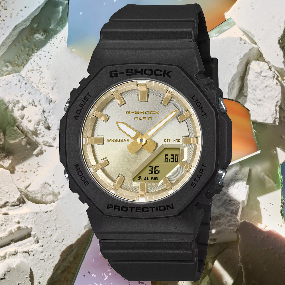CASIO卡西歐 G-SHOCK 夏季日落 雙顯腕錶-黑 GMA-P2100SG-1A