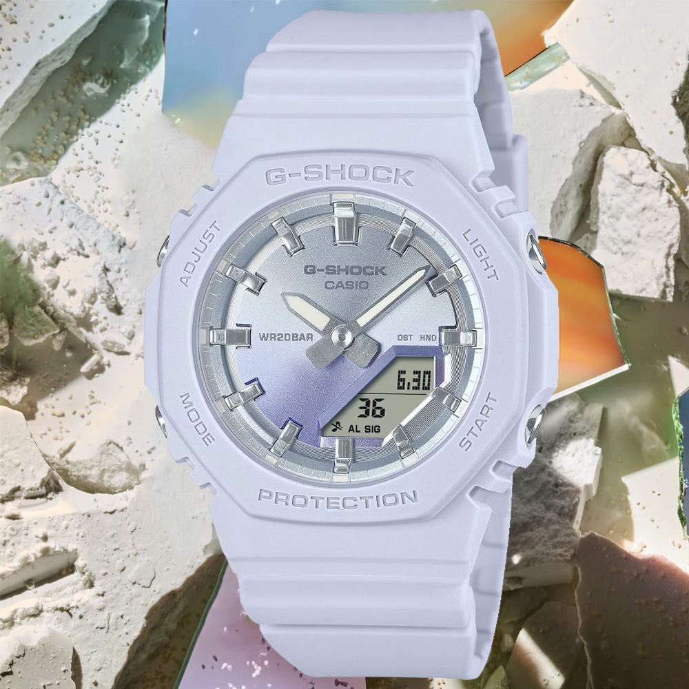 CASIO卡西歐 G-SHOCK 夏季日落 雙顯腕錶-紫 GMA-P2100SG-2A