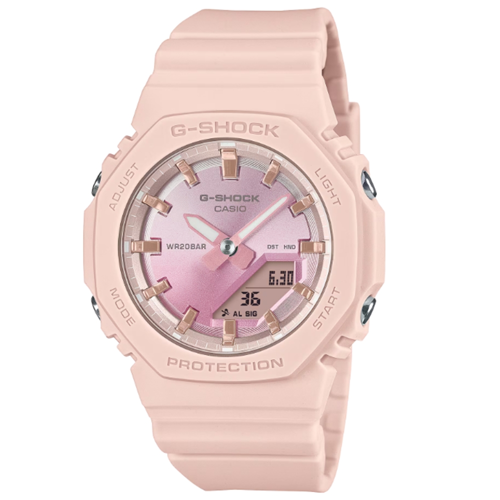 【CASIO 卡西歐】G-SHOCK 絕美夕陽 黃金夕陽 光澤漸層 八角形錶殼 GMA-P2100SG-4A 40.2mm