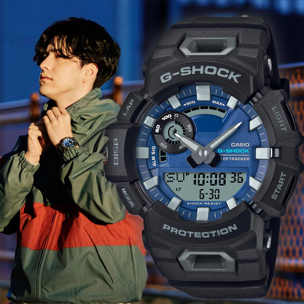CASIO 卡西歐 G-SHOCK 深鈷藍面 運動生活藍芽多功能雙顯手錶 GBA-900CB-1A