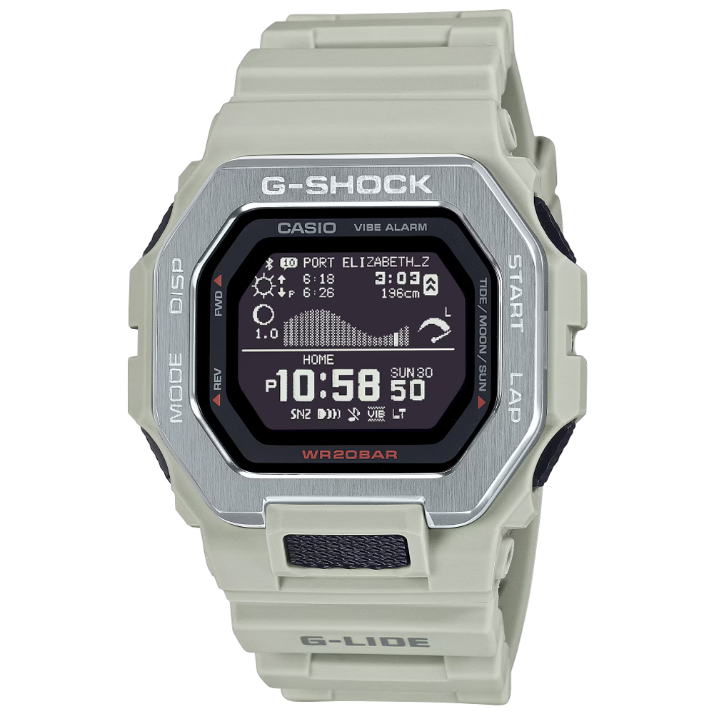 CASIO卡西歐 G-SHOCK 藍牙連線 海灘衝浪電子腕錶 GBX-100-8