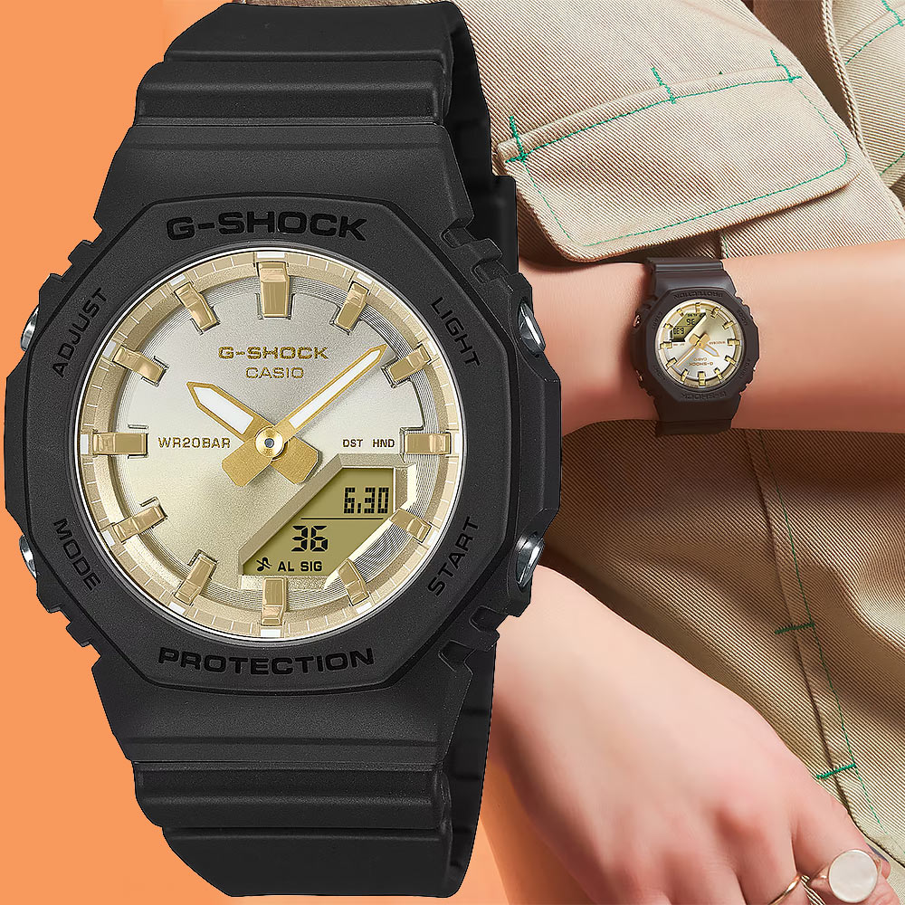 CASIO 卡西歐 G-SHOCK 日落時刻 漸層環保雙顯手錶-黑 GMA-P2100SG-1A