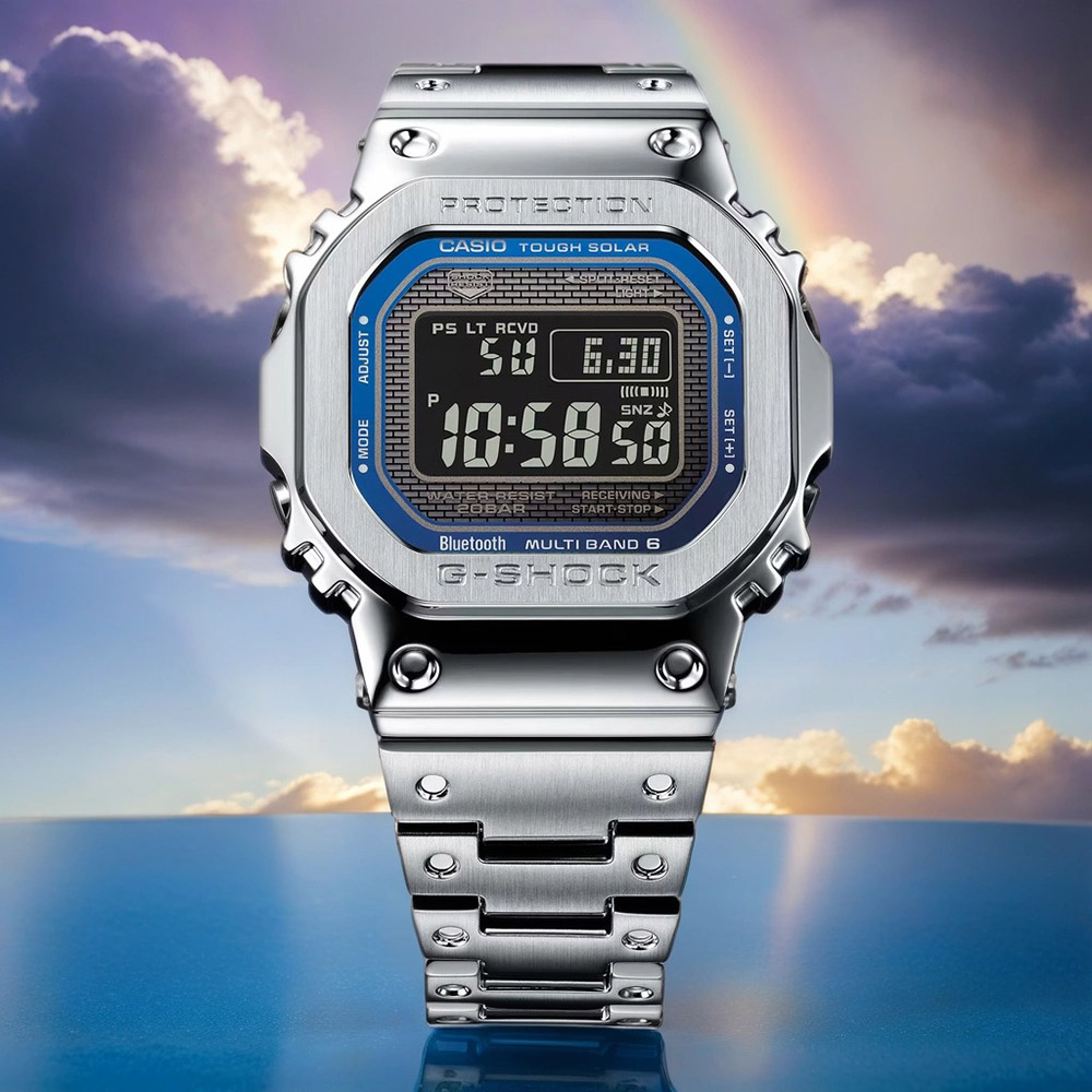 CASIO 卡西歐 G-SHOCK 全金屬太陽能藍芽手錶(GMW-B5000D-2)