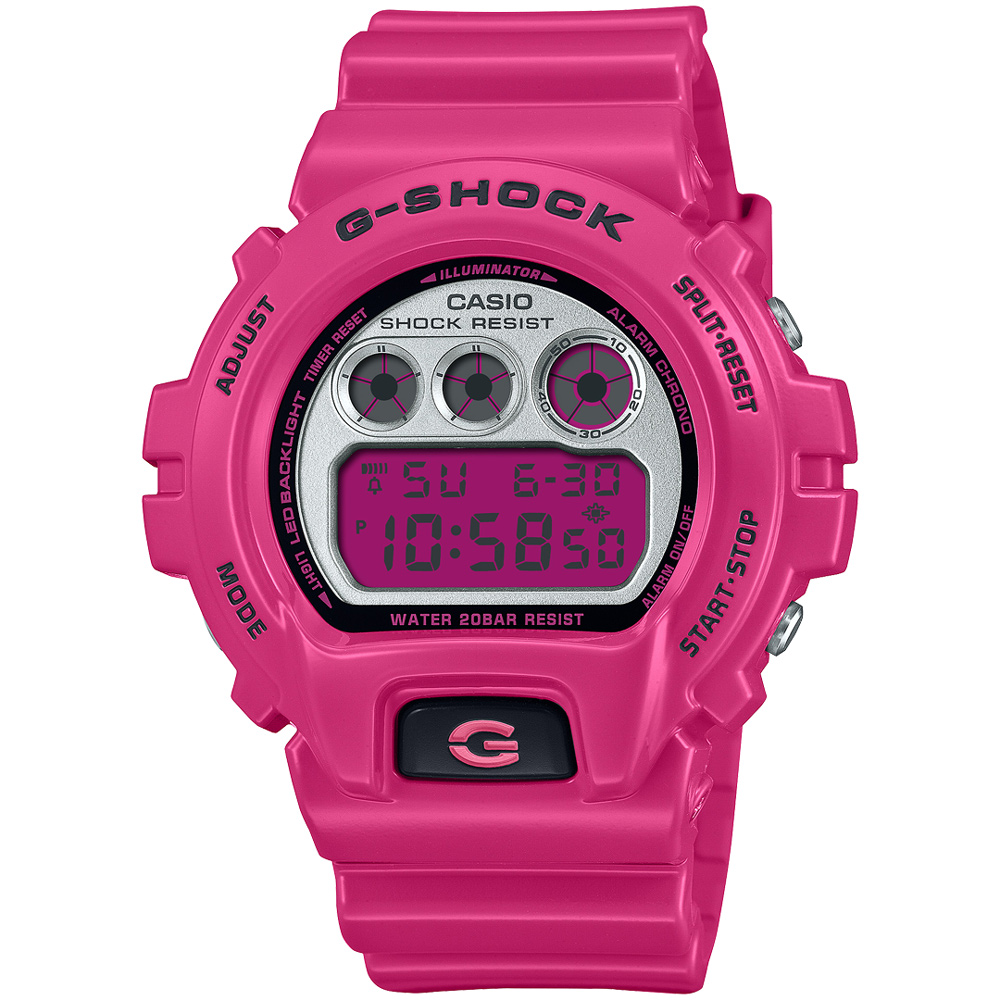 【CASIO 卡西歐】G-SHOCK 潮流耀眼數位電子腕錶/粉(DW-6900RCS-4)
