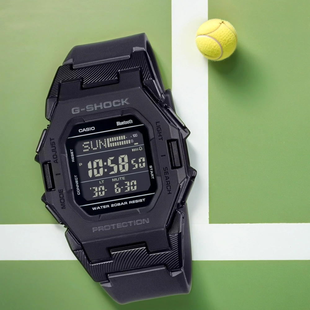 CASIO 卡西歐 G-SHOCK 纖薄時尚未來感藍牙運動電子錶 手錶-黑 GD-B500-1