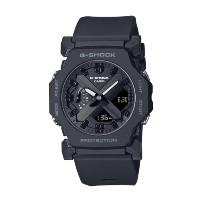 【CASIO G-SHOCK】未來感時尚纖薄雙顯腕錶-霧沙黑/GA-2300-1A