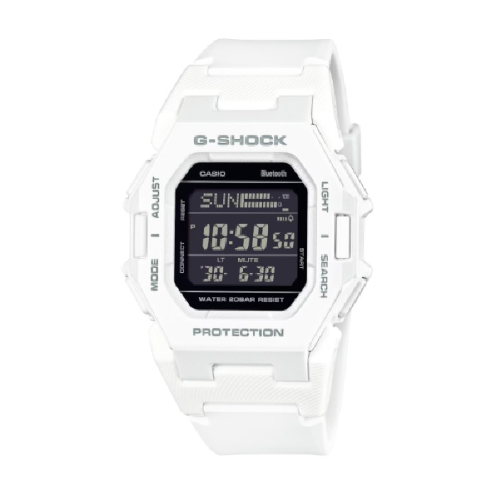 【CASIO G-SHOCK】未來時尚輕巧方形電子腕錶-牛奶白/GD-B500-7