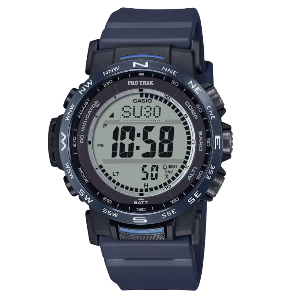 【CASIO 卡西歐】PRO TREK 電波 太陽能電力 三重感應器 戶外探險 PRW-35Y-2 44.6mm