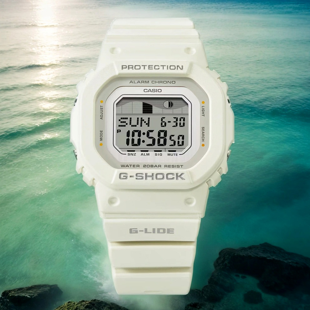 CASIO 卡西歐 G-SHOCK 衝浪運動方形女錶(GLX-S5600-7B)