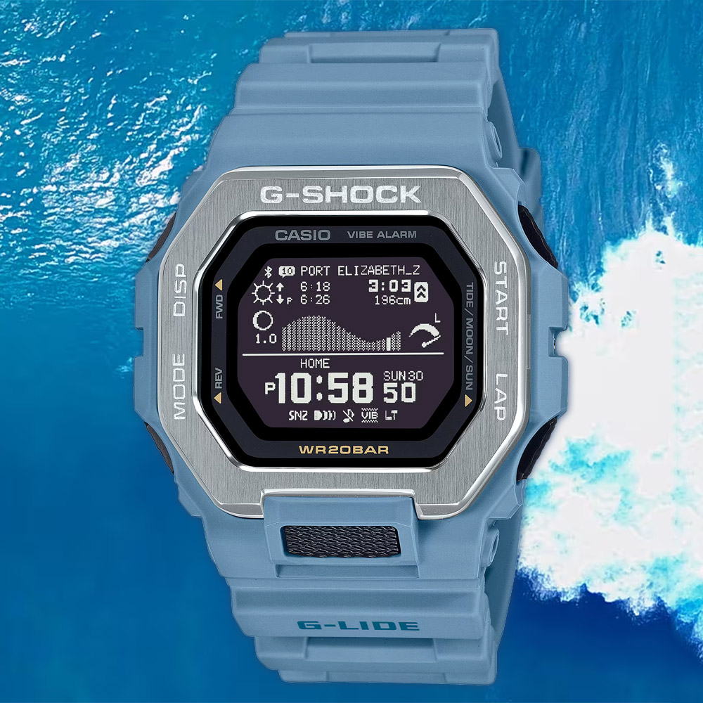 CASIO 卡西歐 G-SHOCK 衝浪運動藍芽手錶(GBX-100-2A)