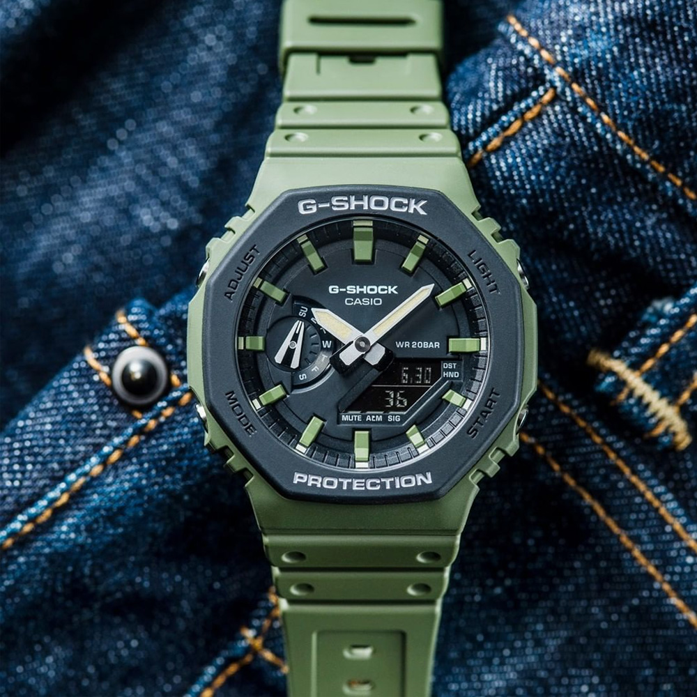 CASIO卡西歐 G-SHOCK 八角錶殼 經典雙顯腕錶 GA-2110SU-3A