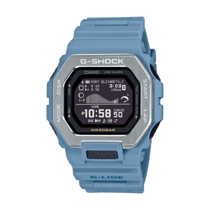 【CASIO G-SHOCK】G-LIDE方形運動腕錶-海洋藍/GBX-100-2A