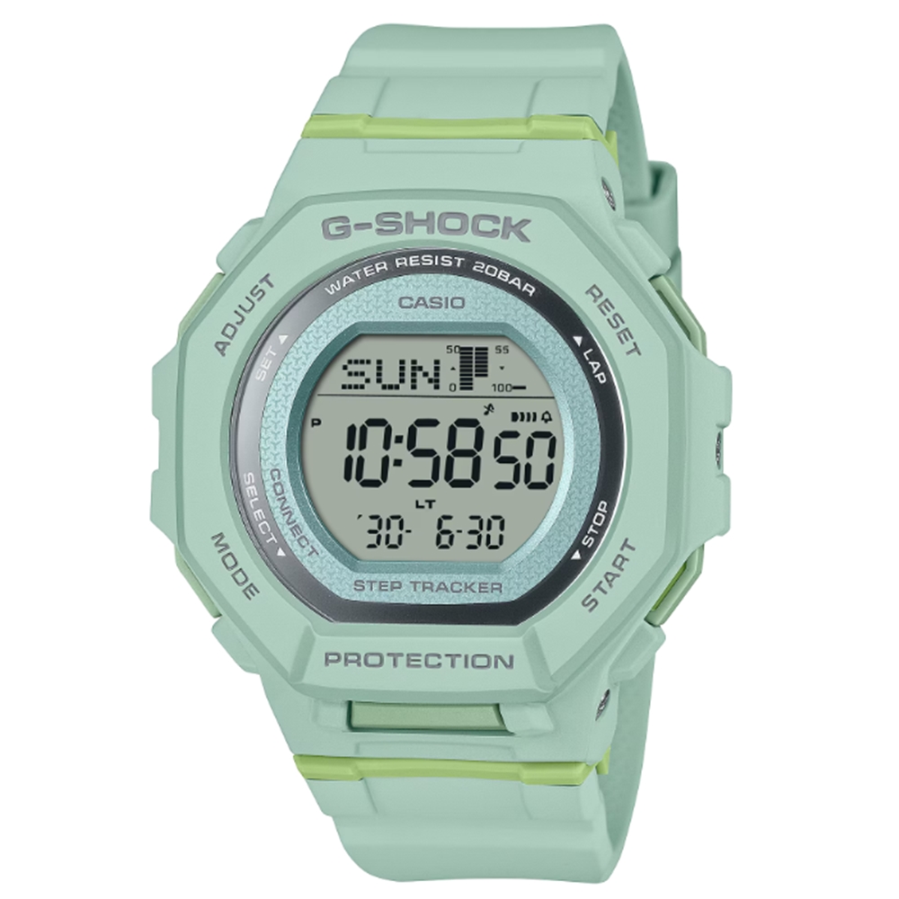 【CASIO 卡西歐】G-SHOCK 自然色調 步數測量 藍芽 薄荷綠 運動休閒系列 GMD-B300-3 43.8mm