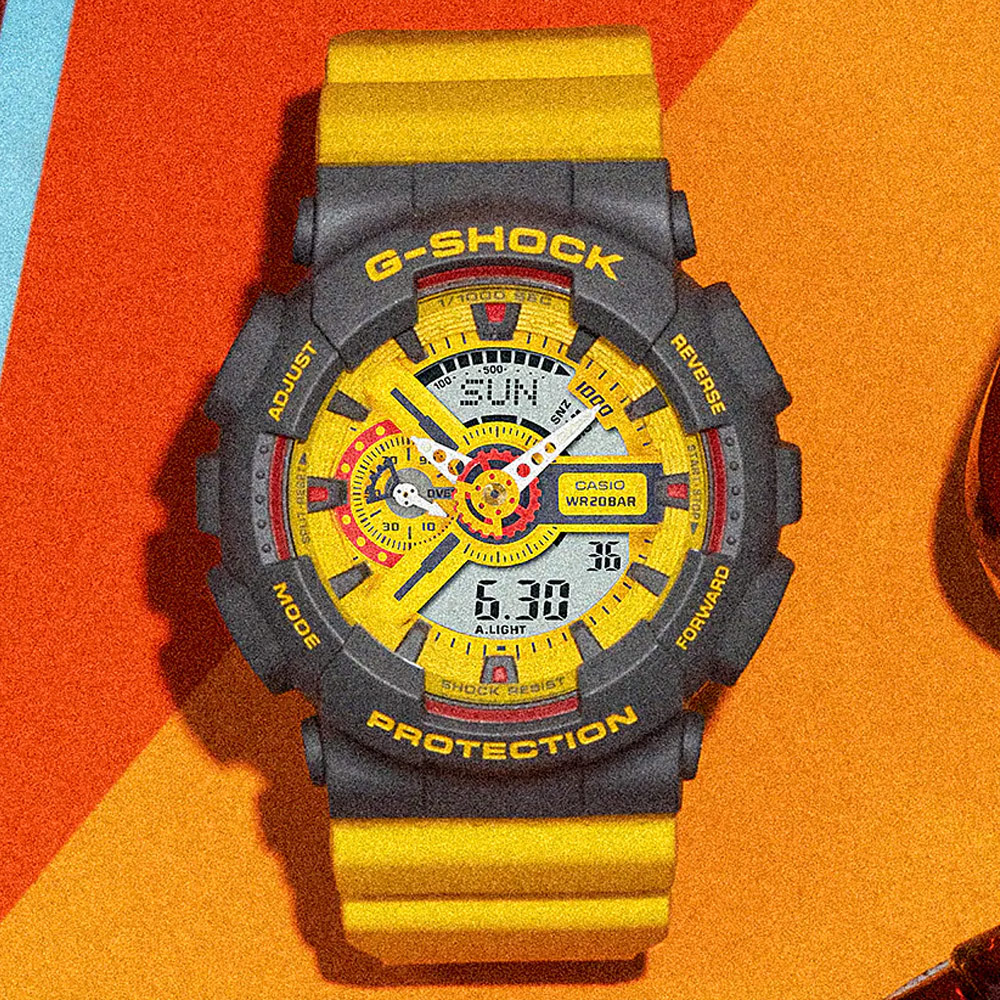 CASIO G-SHOCK 復古風格彩色運動計時錶/男款/GA-110Y-9A