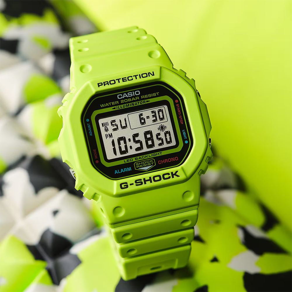 CASIO 卡西歐 G-SHOCK 致敬運動員 方型手錶 電子錶(DW-5600EP-9)