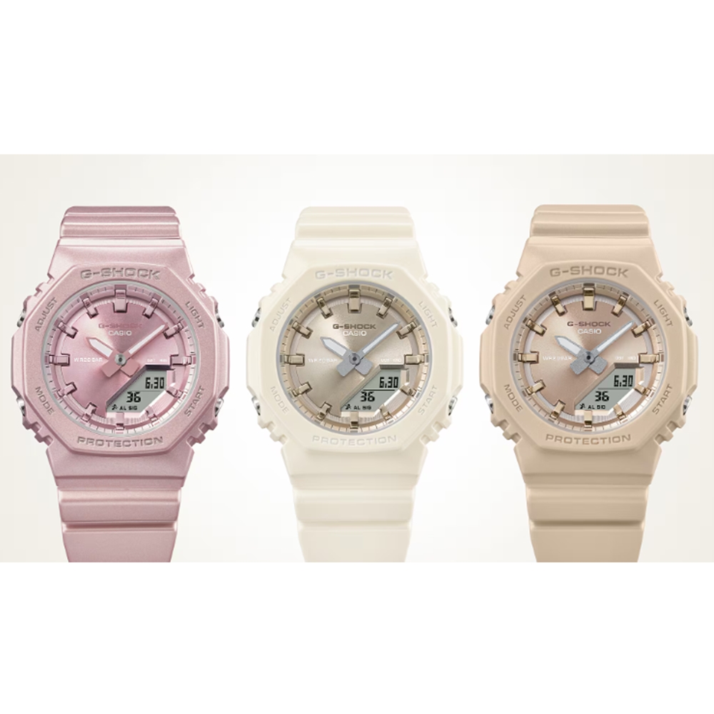 【CASIO 卡西歐】G-SHOCK 細致優雅 奶茶金 亮彩時尚 八角形錶殼 GMA-P2100ST-9A 40.2mm