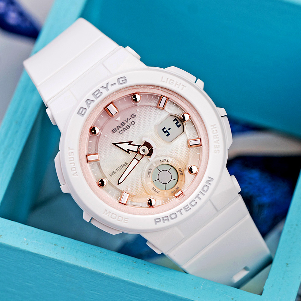 BABY-G 陽光海洋風格休閒運動腕錶(BGA-250-7A2DR)