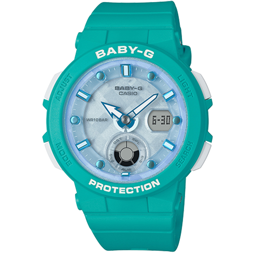 CASIO BABY-G 海洋風情霓虹照明計時錶/BGA-250-2A
