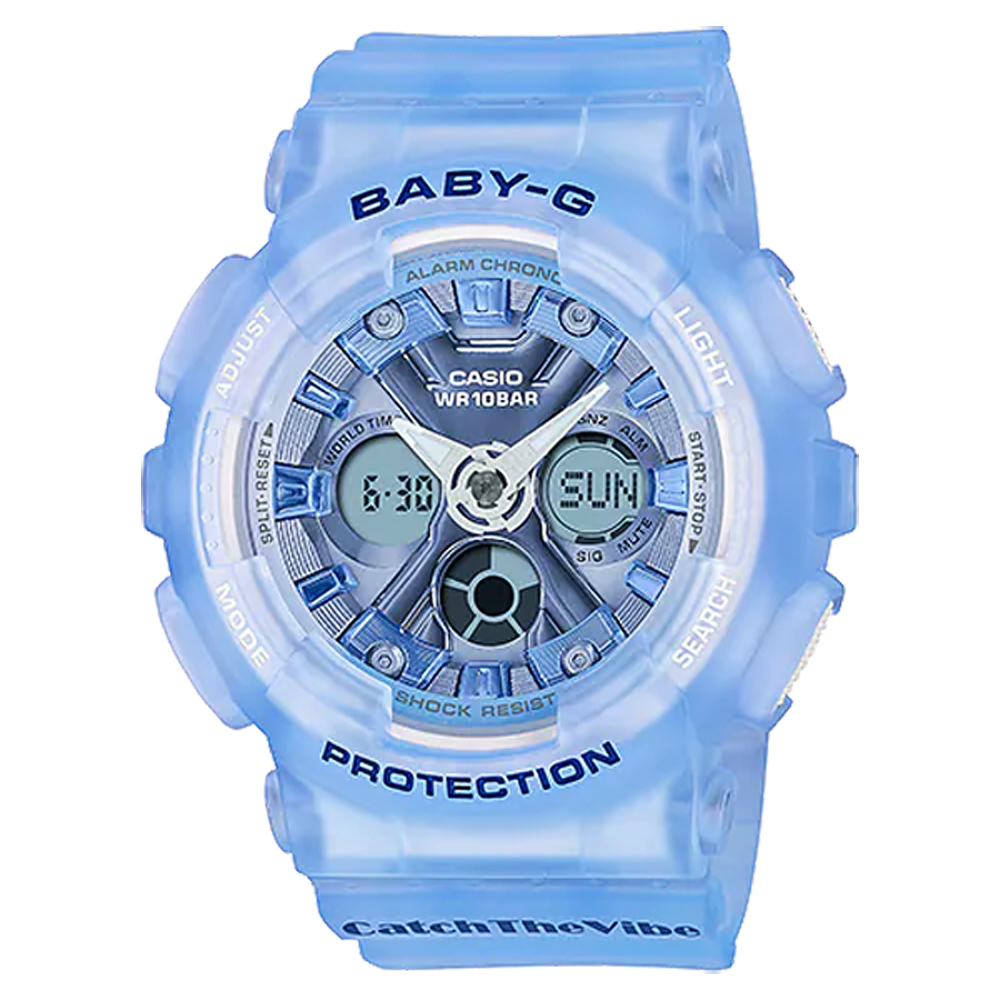 CASIO 卡西歐 Baby-G 嘻哈復古風格半透明雙顯手錶 BA-130CV-2A