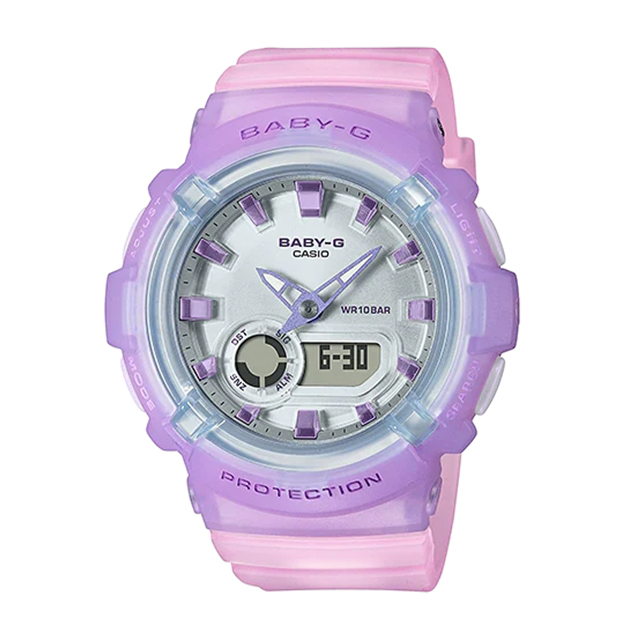 【CASIO】卡西歐 Baby-G 海岸時尚 雙顯運動錶 BGA-280-6A 粉/紫