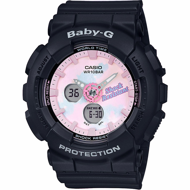 CASIO 卡西歐 Baby-G 大人氣俏皮渲染手錶-黑 BA-120T-1A