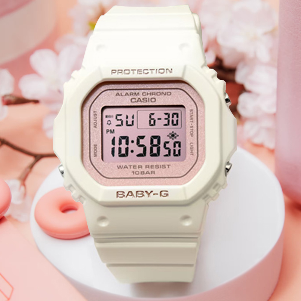 CASIO卡西歐 BABY-G 春日清新 方型電子腕錶 BGD-565SC-4