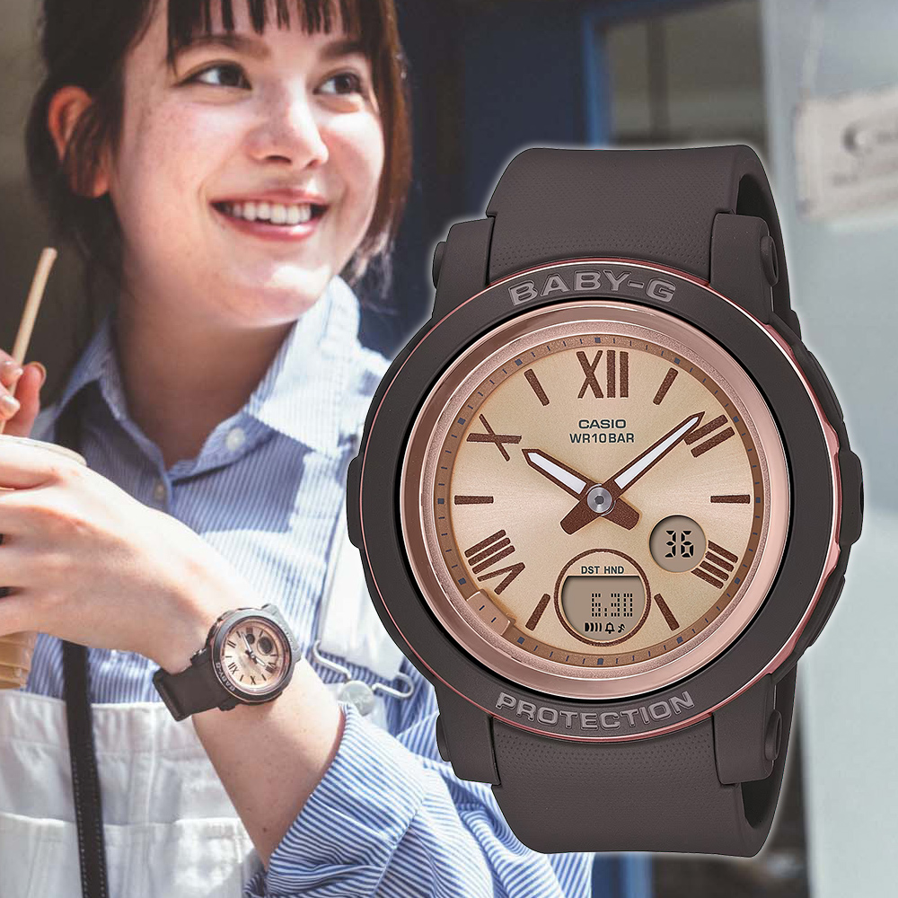CASIO BABY-G 雅致時尚大錶徑計時錶/可可棕/BGA-290-5A