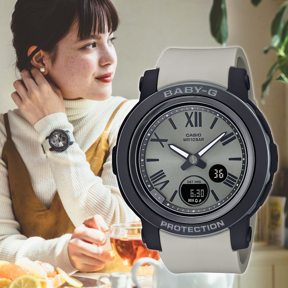 CASIO BABY-G 雅致時尚大錶徑計時錶/煙燻灰/BGA-290-8A