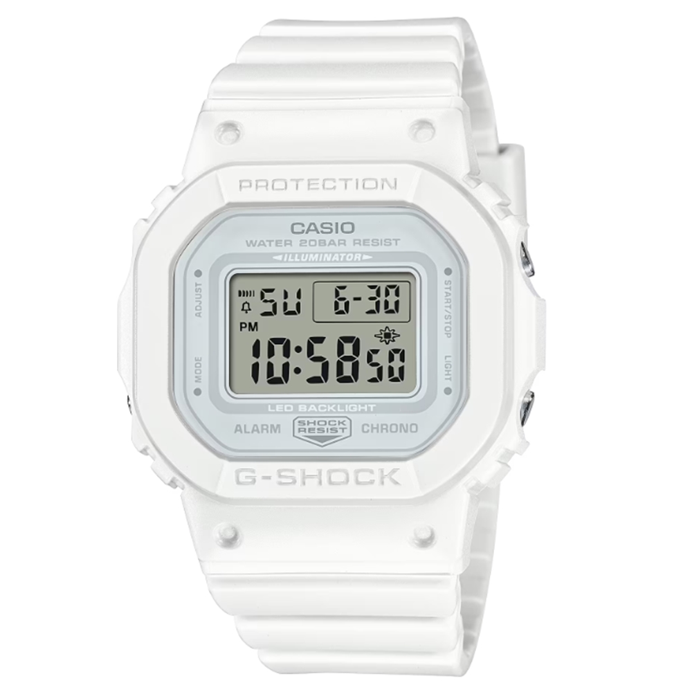 【CASIO 卡西歐】G-SHOCK 纖薄精巧 個性簡約 簡約白 經典方型 GMD-S5600BA-7 40.5mm