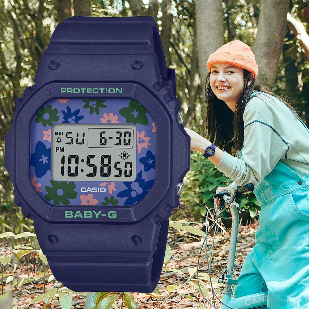 CASIO卡西歐 BABY-G 花漾復古電子腕錶 BGD-565RP-2