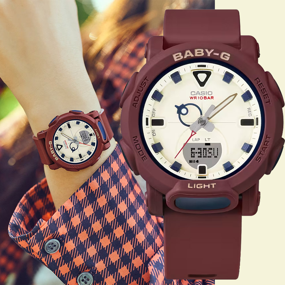 CASIO 卡西歐 BABY-G 戶外風格手錶-勃艮第酒紅(BGA-310RP-4A)