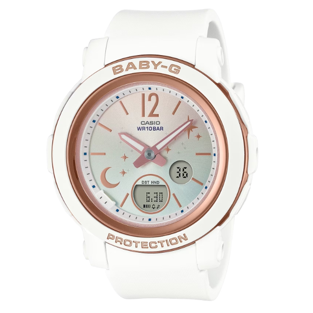 【CASIO 卡西歐】BABY-G 閃耀星月 迷人光彩 亮眼白 BGA-290DS-7A_41.5mm